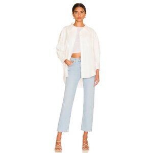 New Re/Done 70's Stove Pipe High Rise Waist Straight Leg Crop Light Wash Vintage